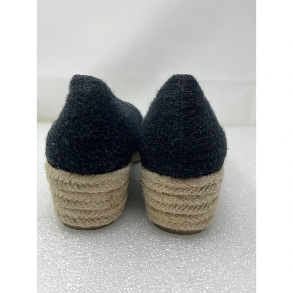LifeStride Kamilla Black Fabric Espadrille Wedge Pumps Shoes Womens 11W